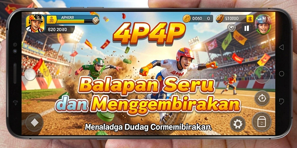Tampilan gameplay 4P4P yang penuh aksi dan kecepatan.