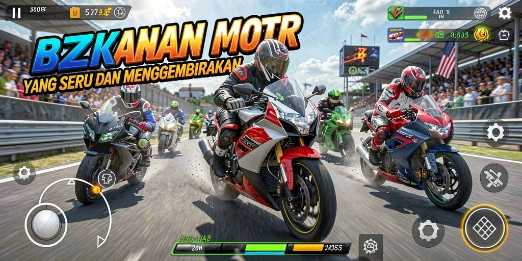 Tangkapan layar menunjukkan aksi balapan mendebarkan dalam 5ZK.