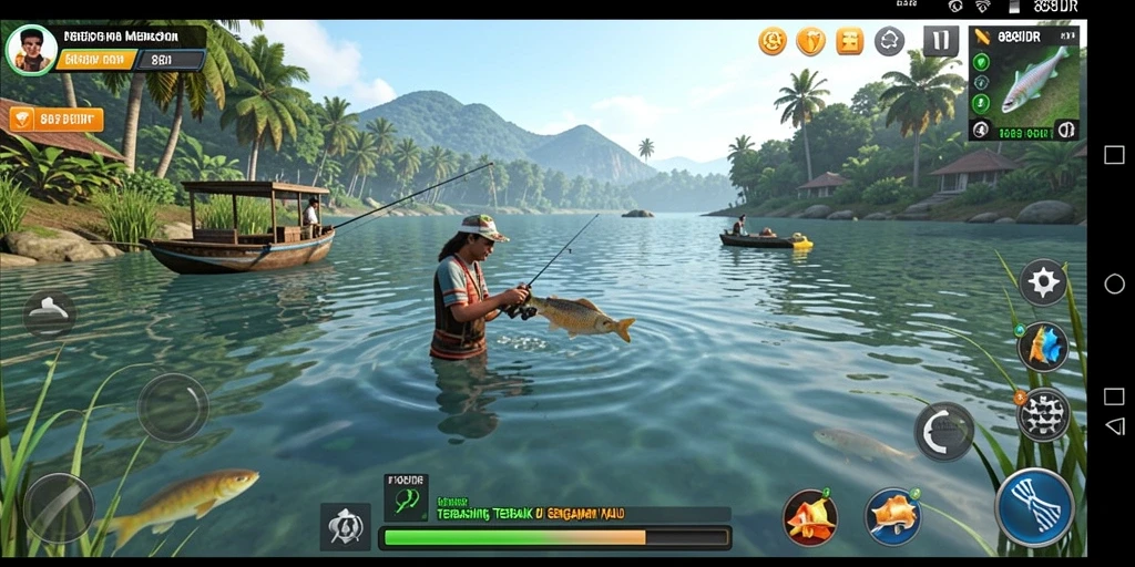 Tangkapan ikan yang besar dalam permainan memancing 888IDR.