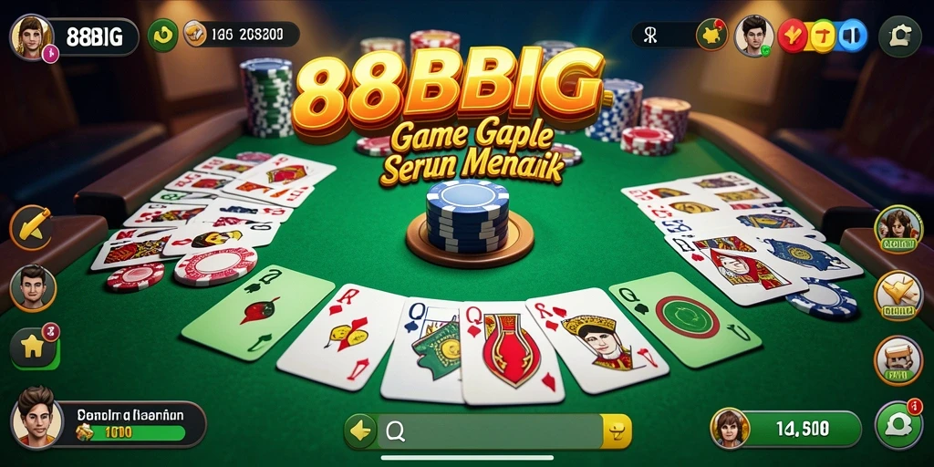Gameplay seru Gaple di 88BIG dengan desain menarik.