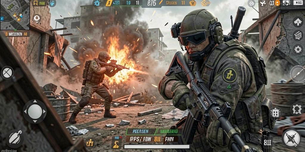 Tampilan utama gameplay 8II yang intens dan mendebarkan.