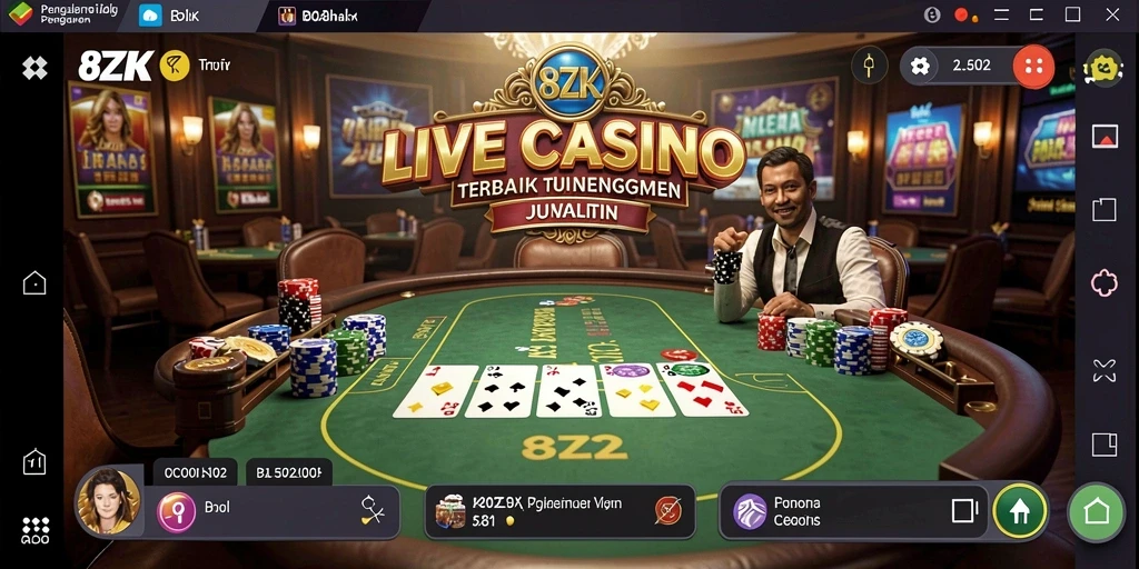 Screenshot gameplay mendebarkan dari 8ZK Live Casino.