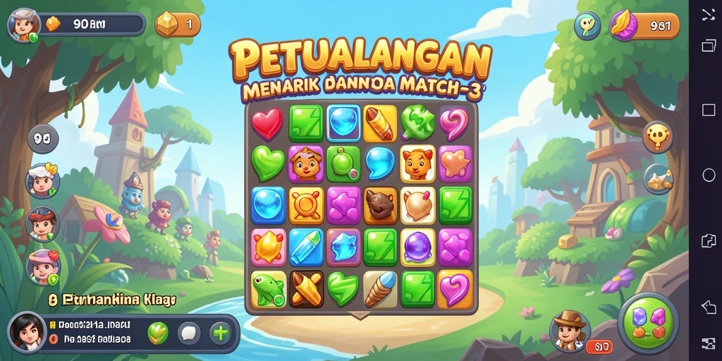 Screenshot gameplay Match-3 yang menarik dari 9ET.