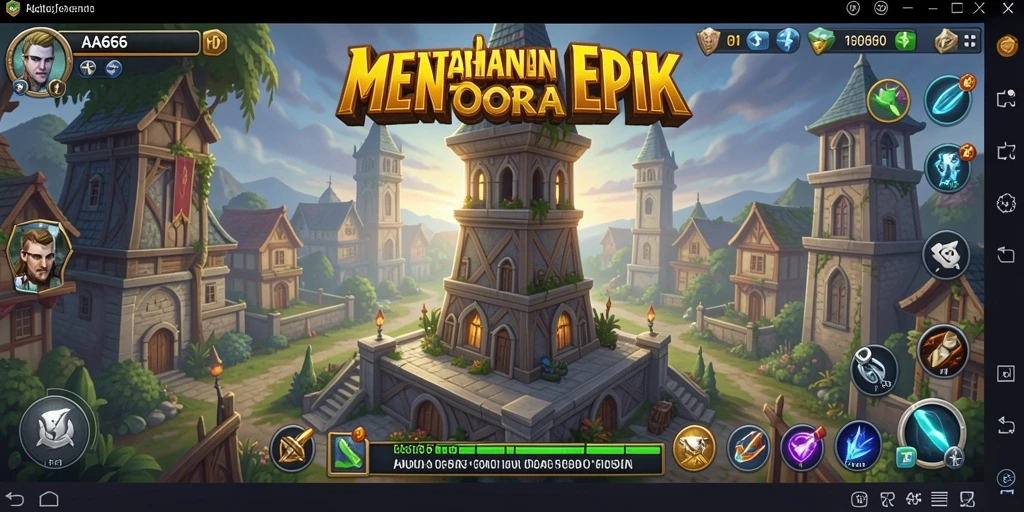 Screenshot gameplay menunjukkan aksi seru pertahanan menara.