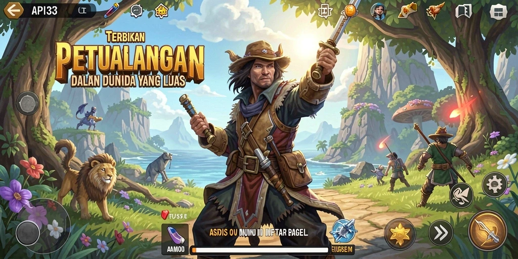 Tampilan gameplay API33 yang menakjubkan dalam dunia terbuka.
