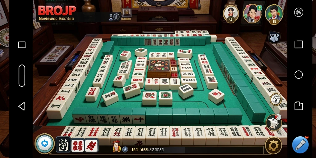 Tampilan gameplay Mahjong yang menawan di BROJP.