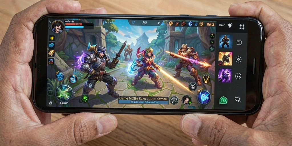 Screenshot utama C8VIP yang menampilkan aksi pertempuran MOBA.