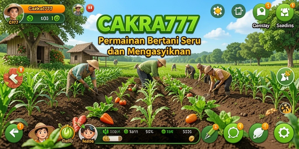 Gameplay seru di CAKRA777 saat bertani.