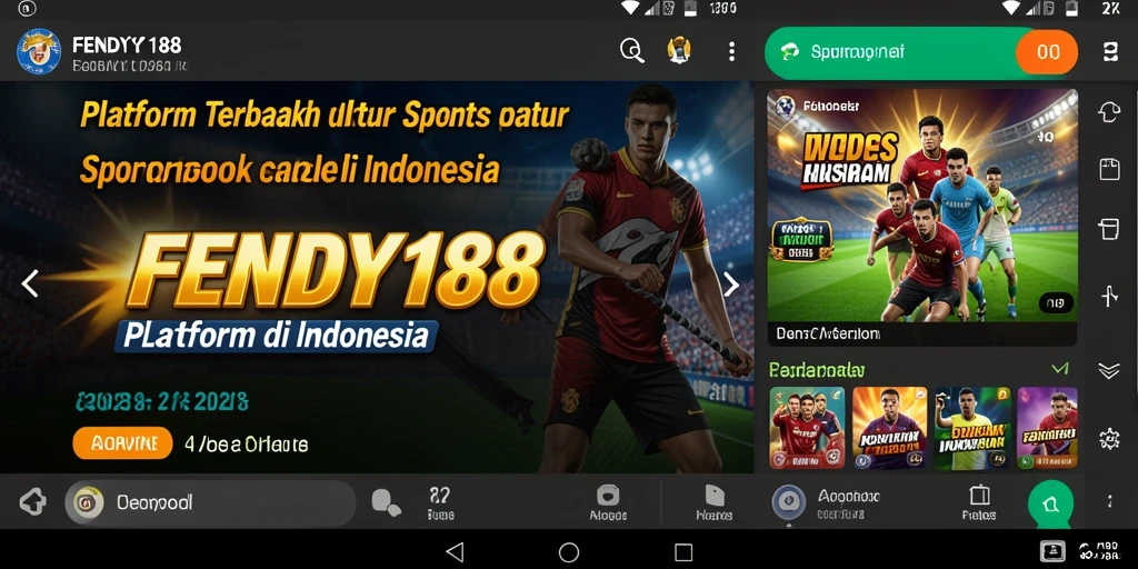 Screenshot FENDY188 menampilkan tampilan menarik dari aplikasi Sportsbook.