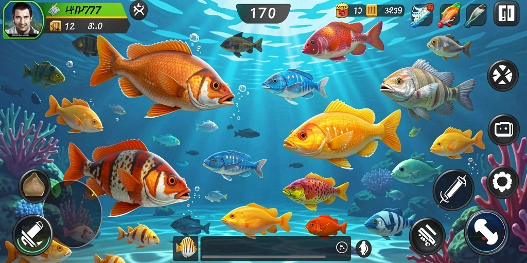Screenshot gameplay HP777 yang menampilkan aksi tembak ikan yang seru.