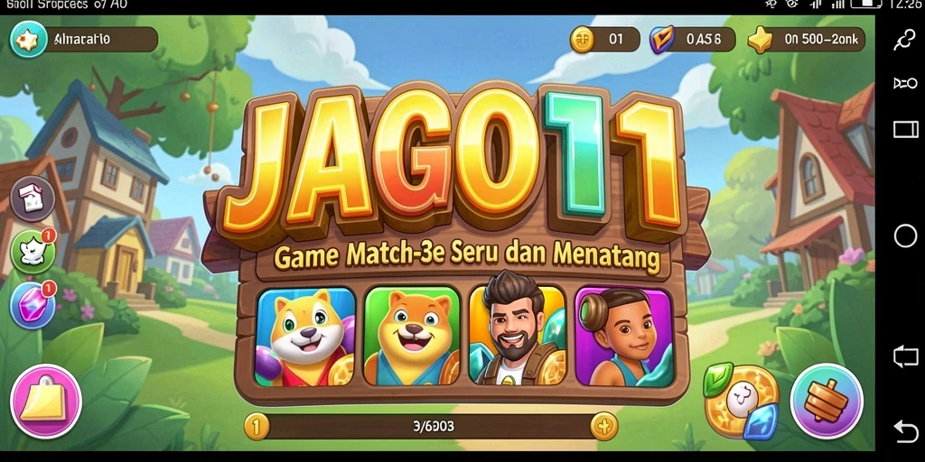 Tampilan gameplay JAGO11 yang menampilkan aksi Match-3 yang seru.