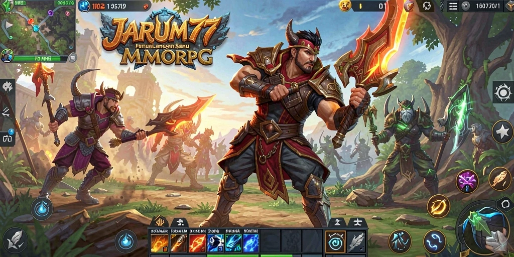 Tampilan menarik dari gameplay seru JARUM77 di MMORPG.