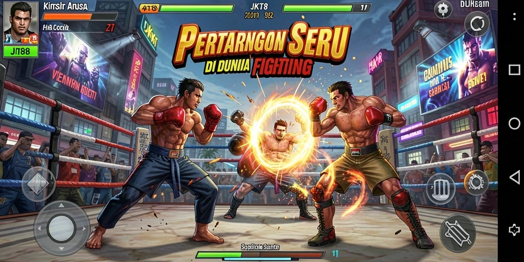 Tampilan seru gameplay JKT8 yang mendebarkan.