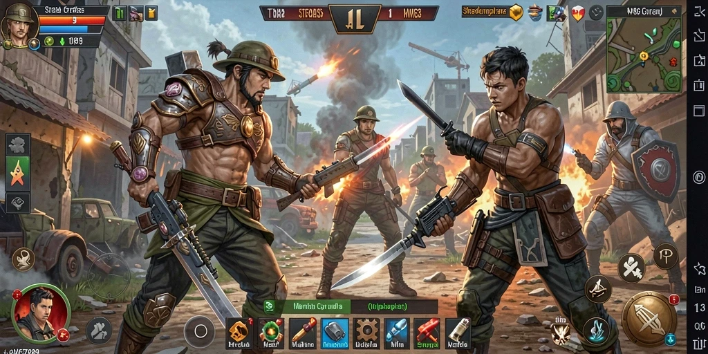Tampilan gameplay JP6789 menunjukkan strategi pertempuran yang intens.