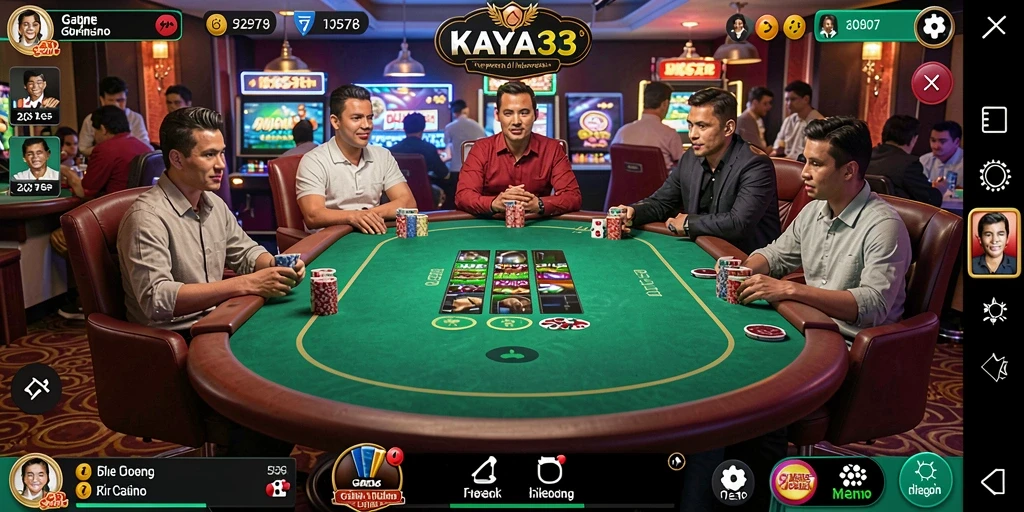 Tampilan gameplay KAYA33 dengan dealer langsung di Live Casino.