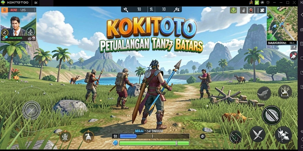 Screenshot KOKITOTO menampilkan petualangan menakjubkan di dunia terbuka.