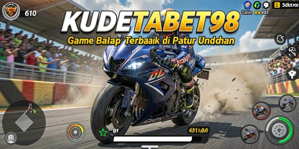 Gameplay seru balap motor yang mendebarkan di KUDETABET98.