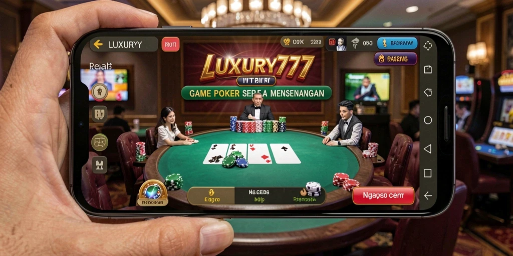 Tampilan gameplay poker yang seru dan mengasyikkan di LUXURY777.