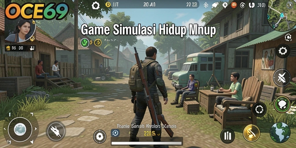 Screenshot gameplay OCE69 menampilkan interaksi karakter yang menarik.