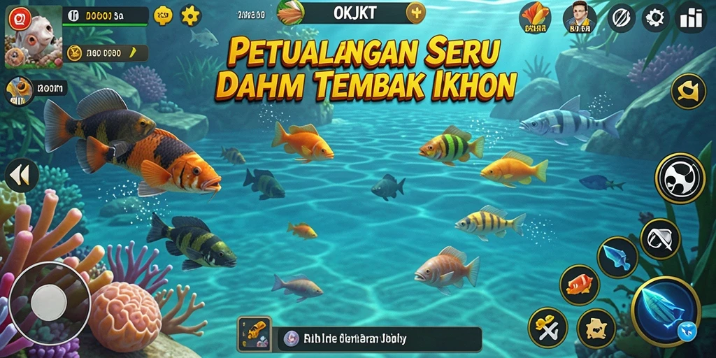 Screenshot gameplay seru Tembak Ikan di OKJKT.