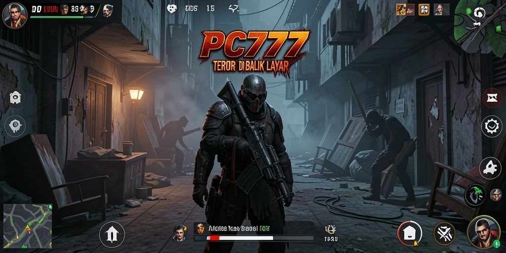 Tangkapan layar gameplay PC777 menampilkan suasana mencekam dan penuh ketegangan.