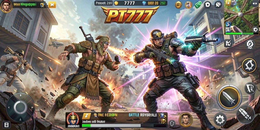 Tampilan aksi menegangkan di PT777 saat bertarung dalam Battle Royale.