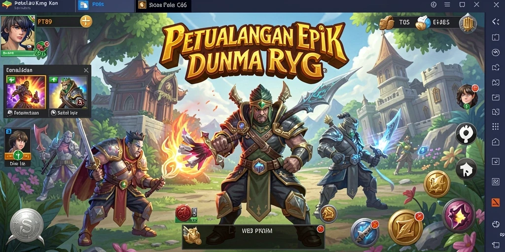 Tangkapan layar utama PT89 menampilkan aksi pertarungan yang mendebarkan dalam dunia RPG.