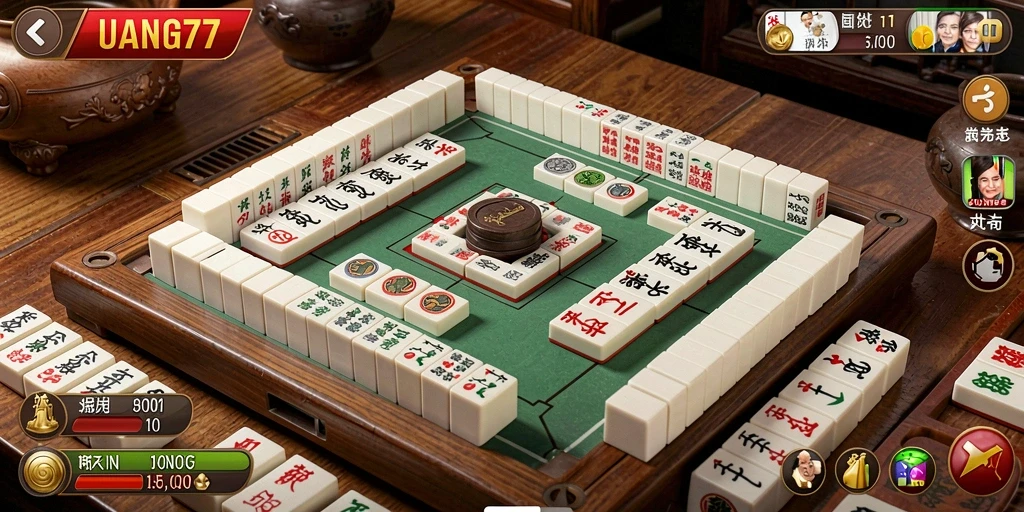 Tampilan gameplay Mahjong yang menarik di UANG77.