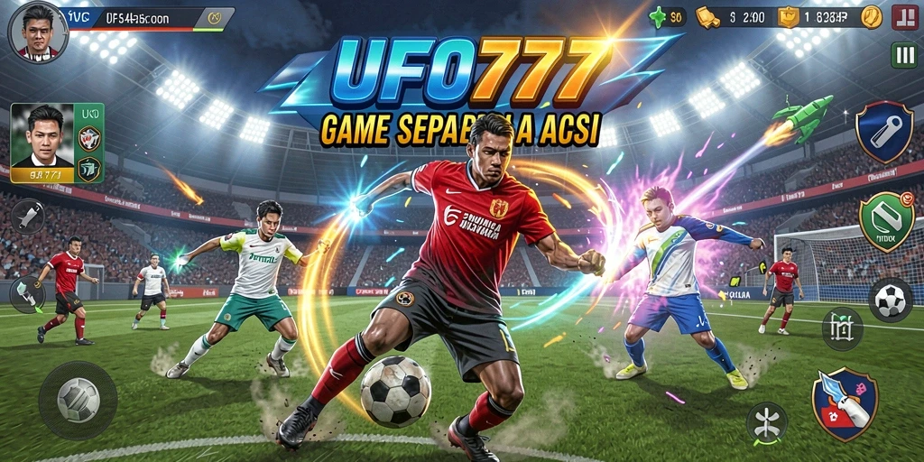 Tampilan gameplay yang mendebarkan dalam sepak bola.