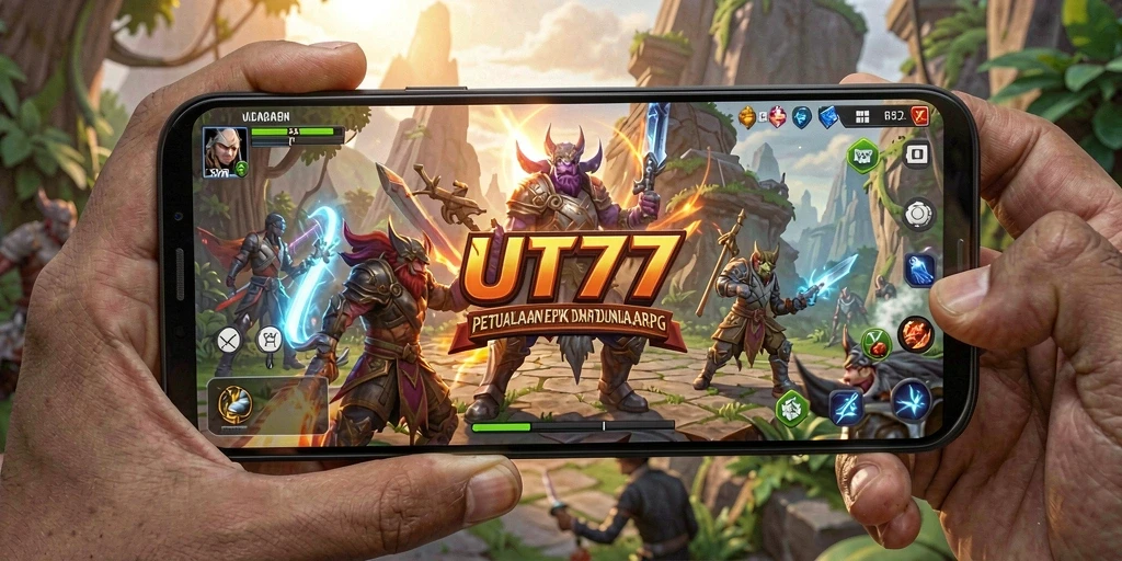 Screenshot UT77 menampilkan aksi pertarungan seru dalam game ARPG.
