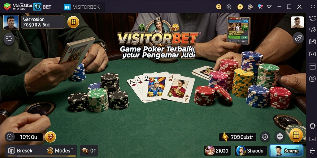 Screenshot menunjukkan aksi seru dan interaksi pemain dalam permainan Poker.