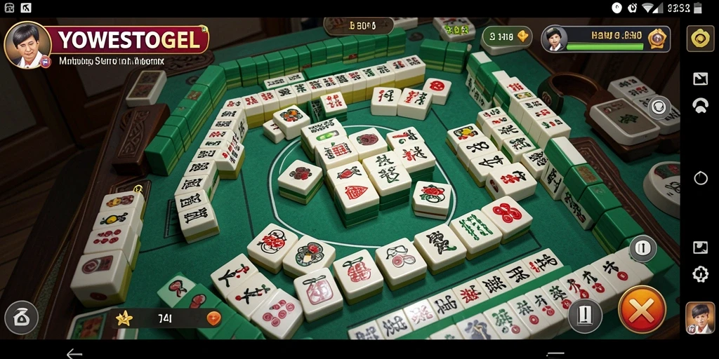 Tampilan gameplay menarik dari YOWESTOGEL yang menampilkan strategi Mahjong.