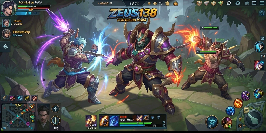 Tangkapan layar gameplay menampilkan pertarungan mendebarkan di arena MOBA.