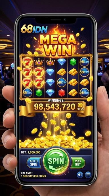 Screenshot aplikasi 68idn dengan tampilan antarmuka yang menarik.